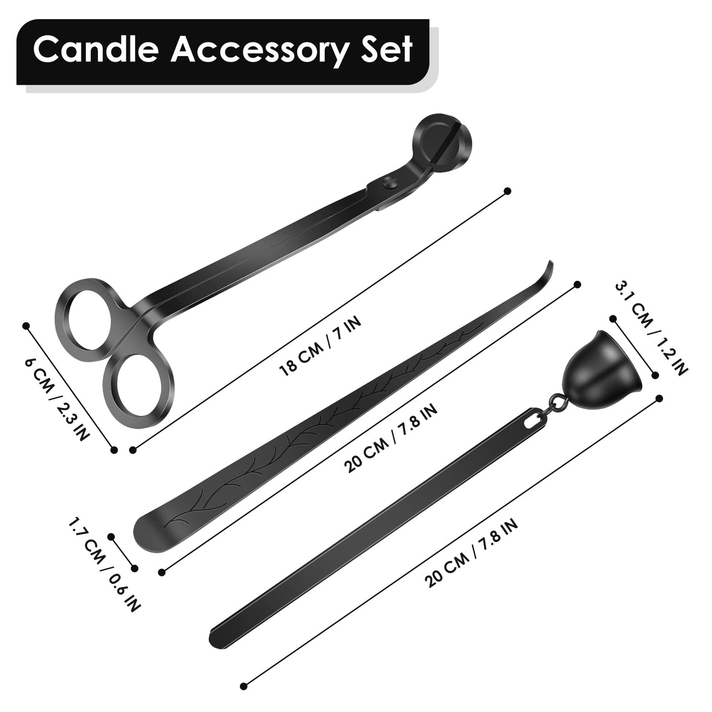 Saiveina 3 in 1 Candle Accessory Set