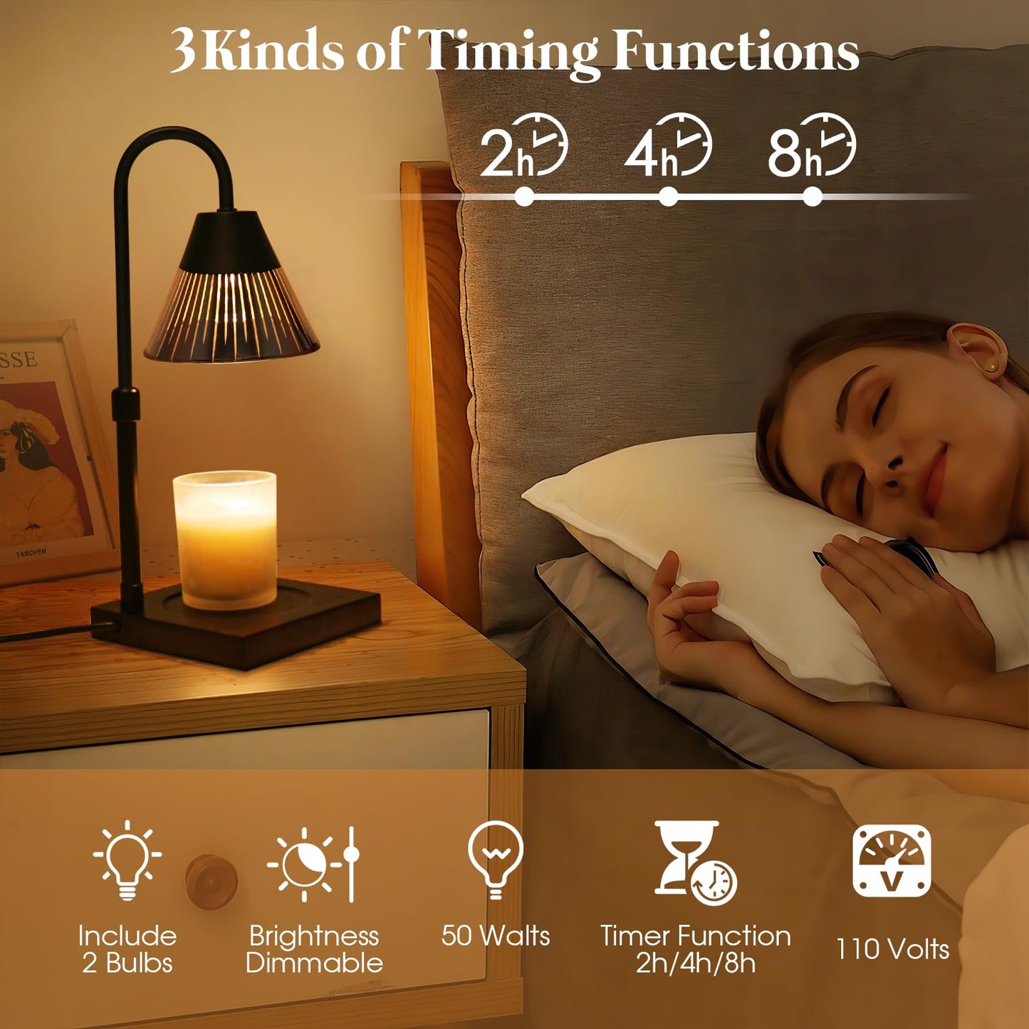 Banbanda Candle Lamp with Dimmer and 2 Bulbs