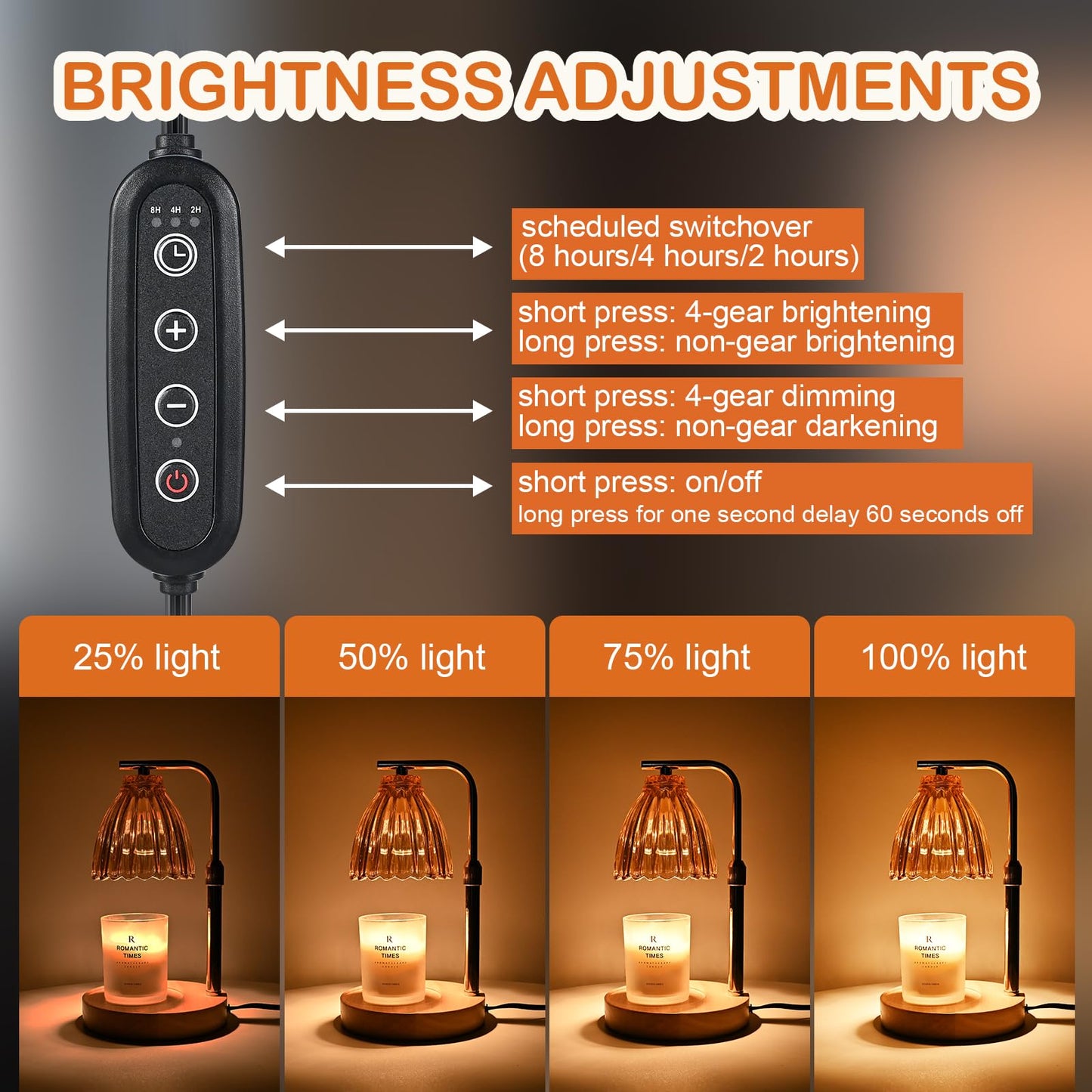 Tigvio Candle Lamp with Timer & Dimmer - Modern Glass Design that includes 2 Bulbs