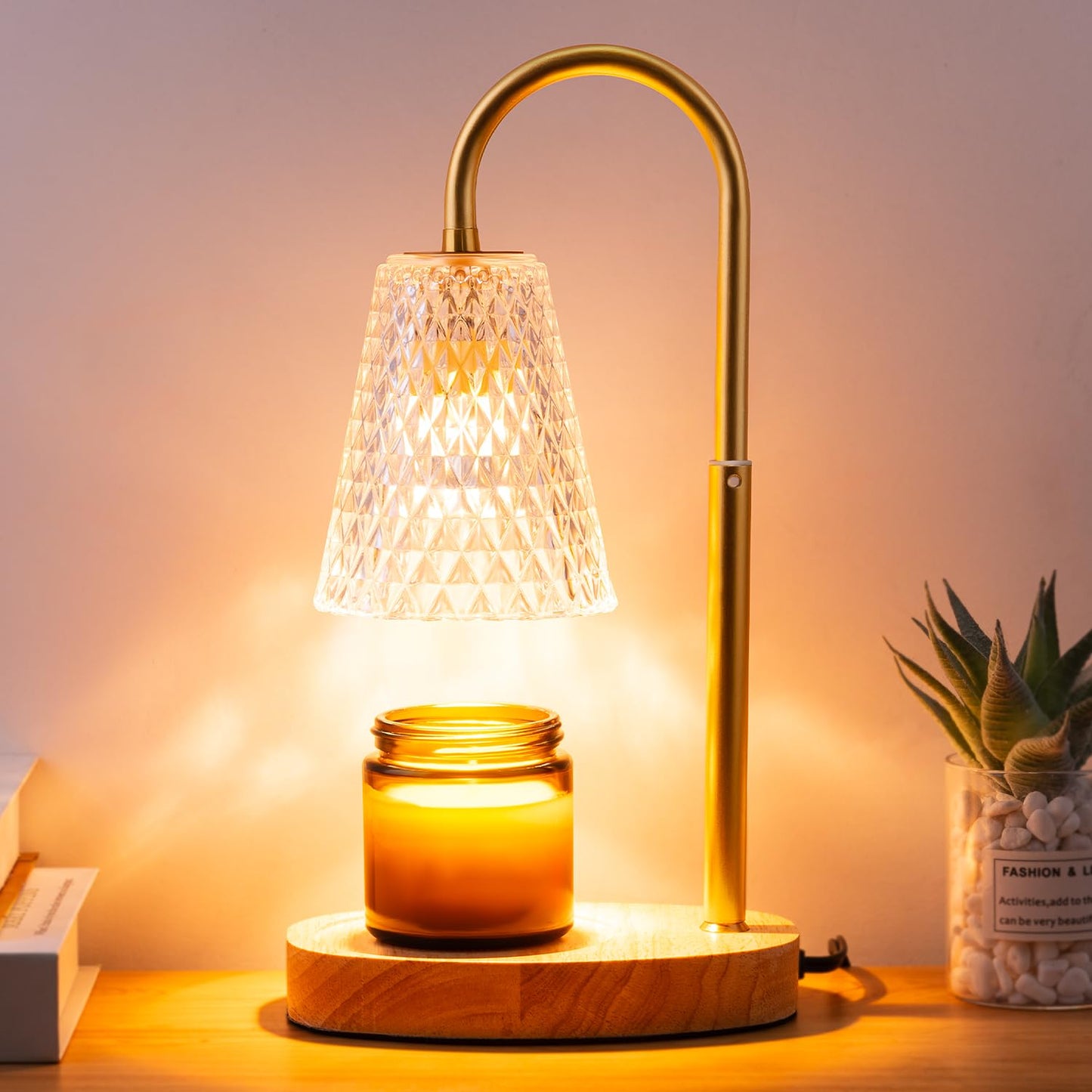 Glass Candle Lamp with 2 Bulbs
