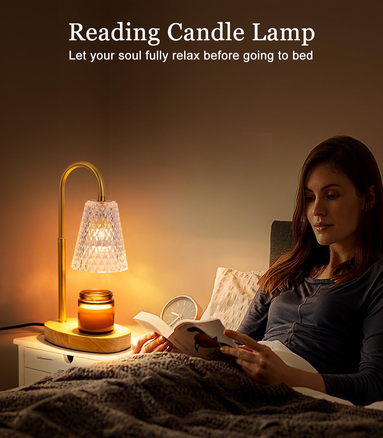 Glass Candle Lamp with 2 Bulbs