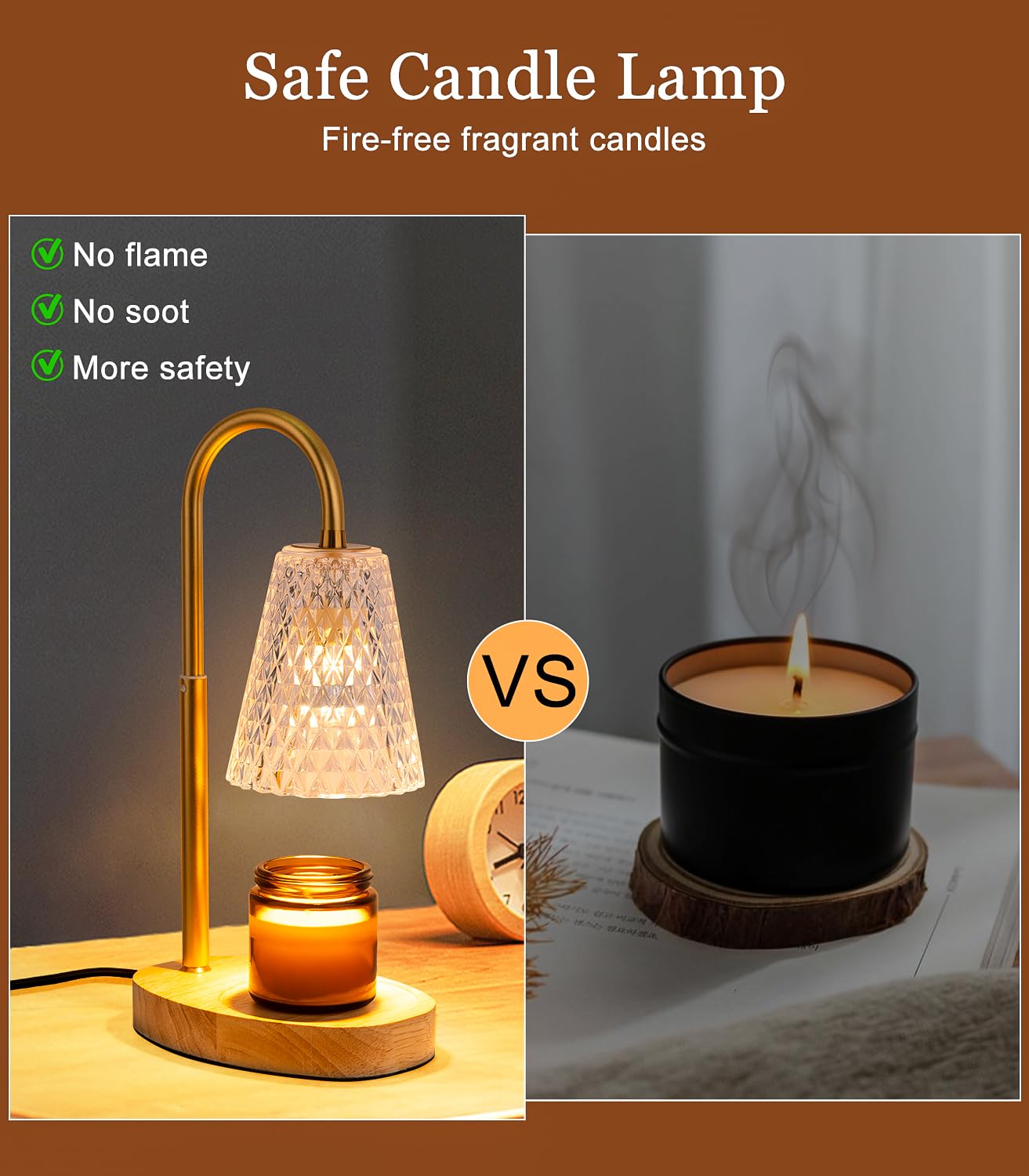 Glass Candle Lamp with 2 Bulbs