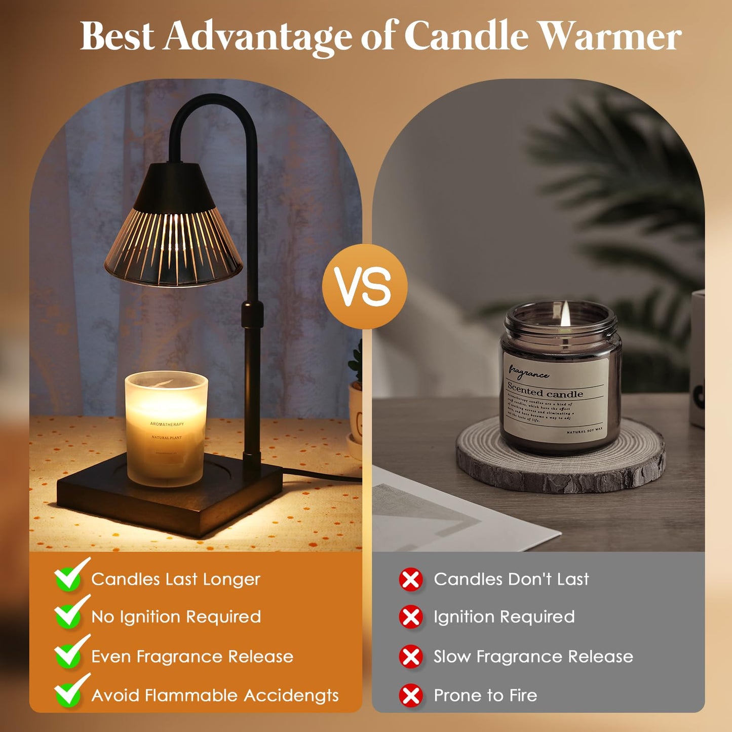Banbanda Candle Lamp with Dimmer and 2 Bulbs