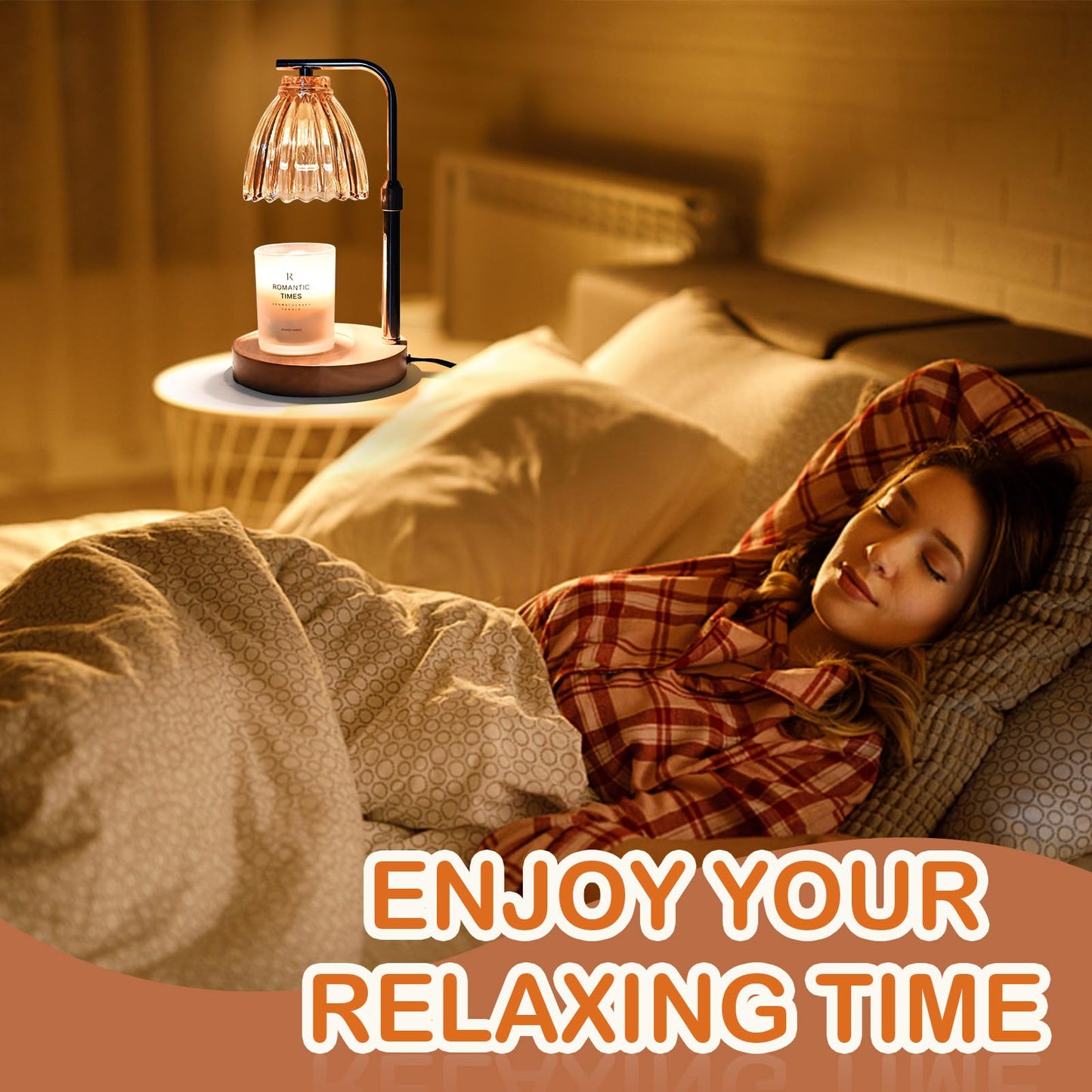 Tigvio Candle Lamp with Timer & Dimmer - Modern Glass Design that includes 2 Bulbs