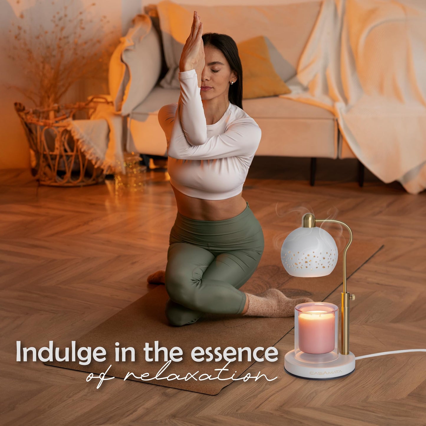 CASA AMATA® Candle Lamp - Dimmable and Height Adjustable with 2 Bulbs