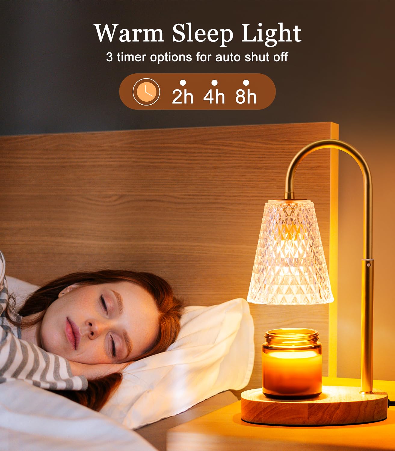 Glass Candle Lamp with 2 Bulbs