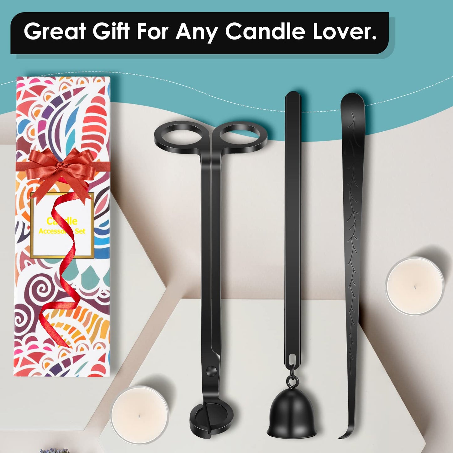 Saiveina 3 in 1 Candle Accessory Set