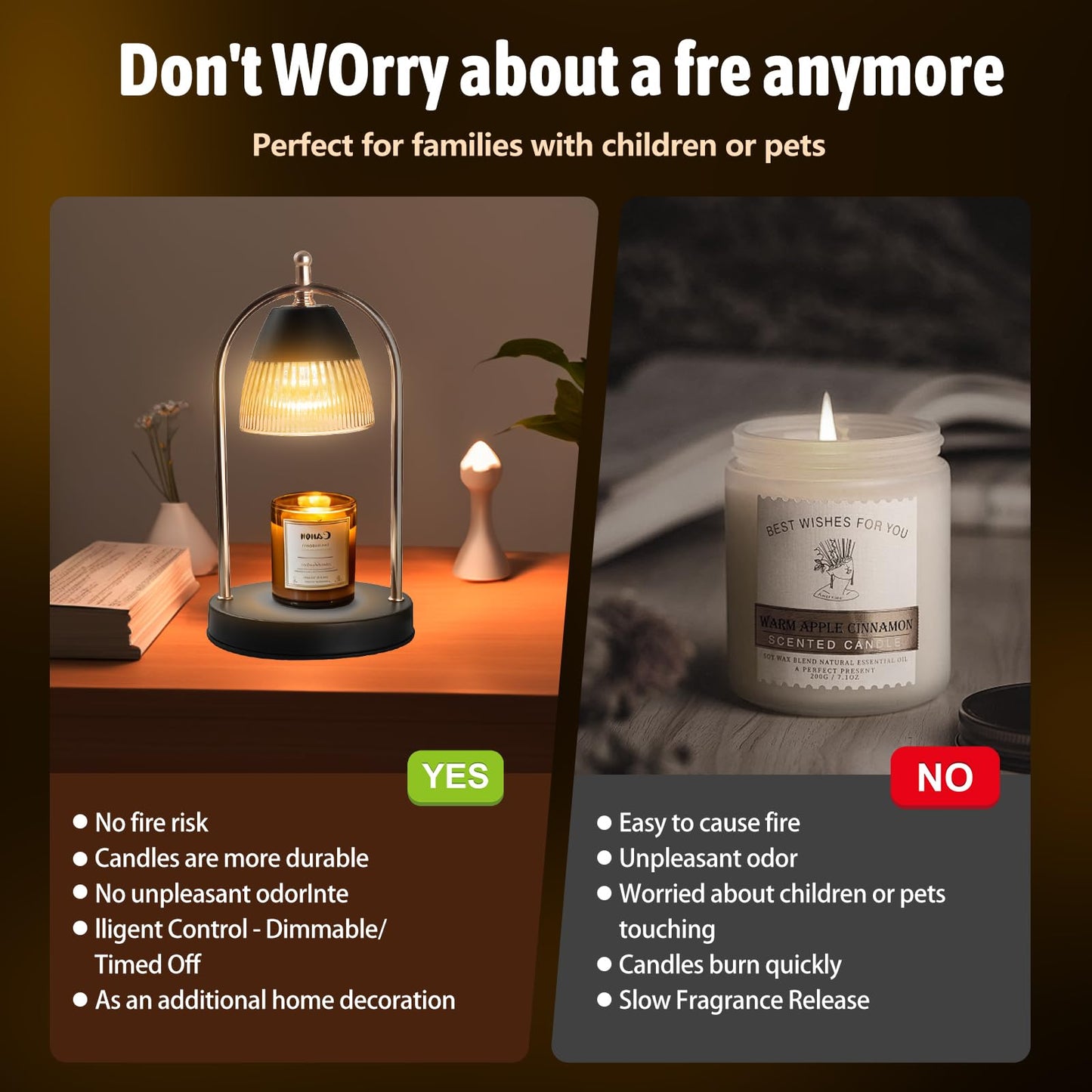 GEEZO Candle Lamp (2 Bulbs Included)