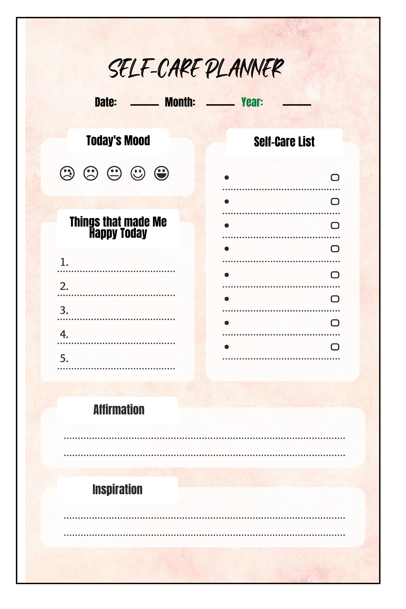 You are Amazing: Adult self care planner and Journal