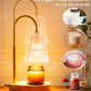 Candle Warmer Lamp Electric Timer - Candles Wax Warmers Glass Lamps for Jar Candles Burner No Flame Scented Melting Warming Lantern Adjustable Height Dimmable Light with 2 Bulb for Home Living Bedroom