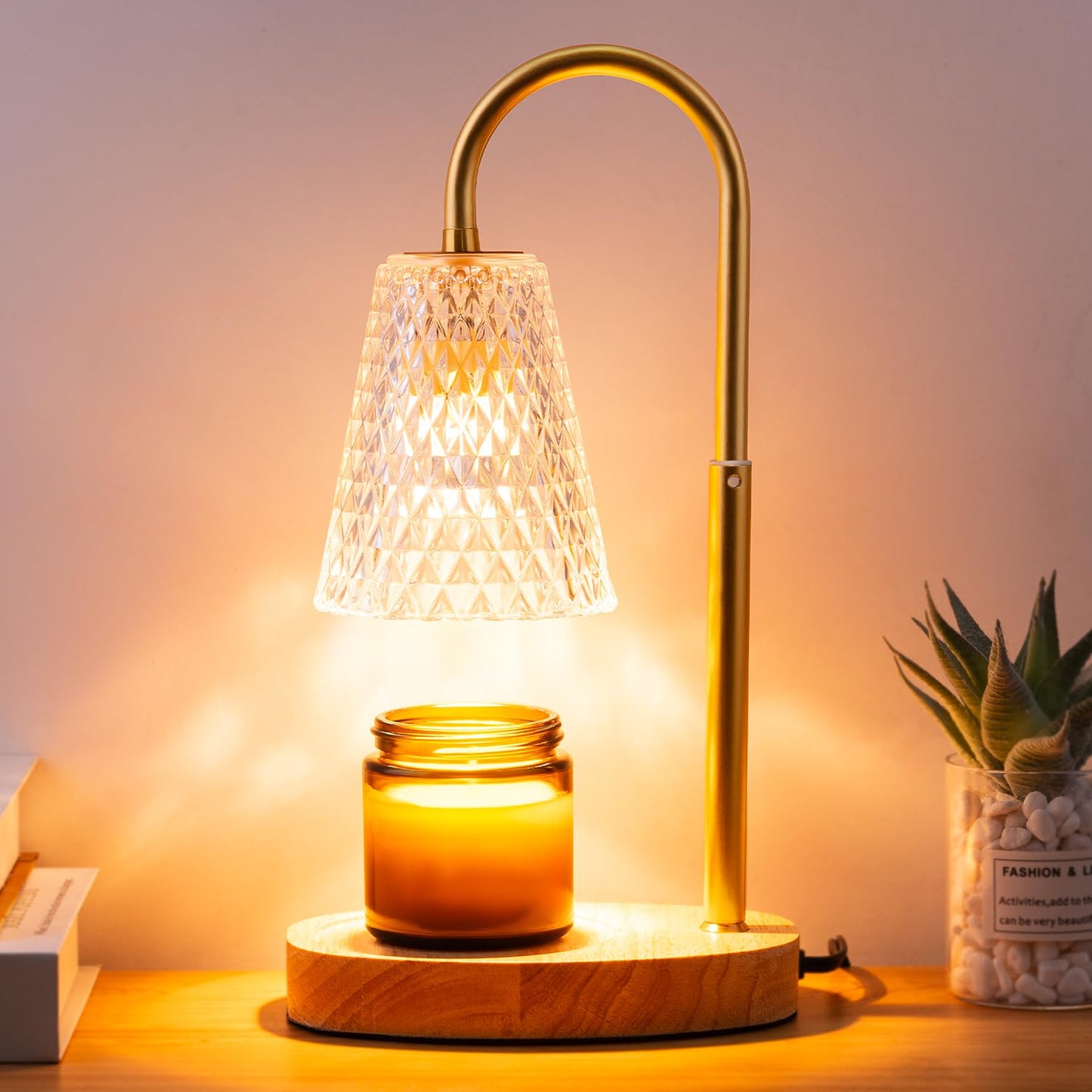 Glass Candle  Lamp with 2 Bulbs