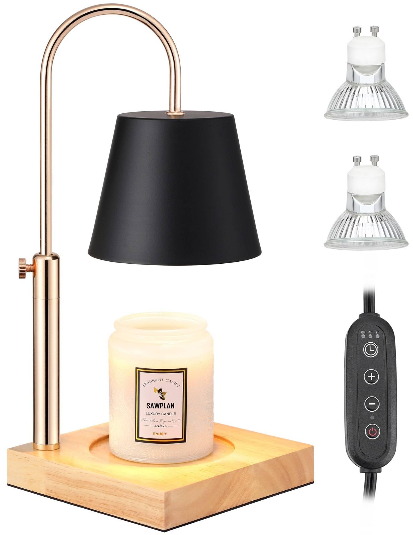 Candle Lamp with Timer & 2 Bulbs