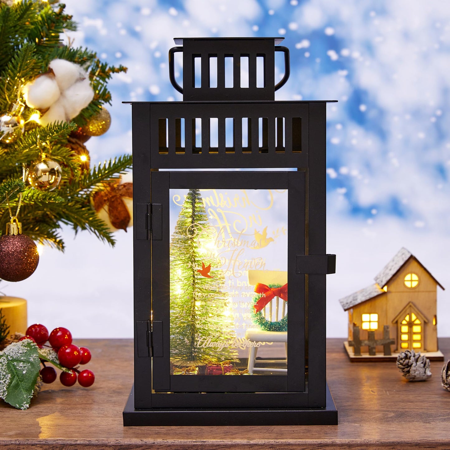 WOODEXPE Christmas in Heaven Memorial Lantern