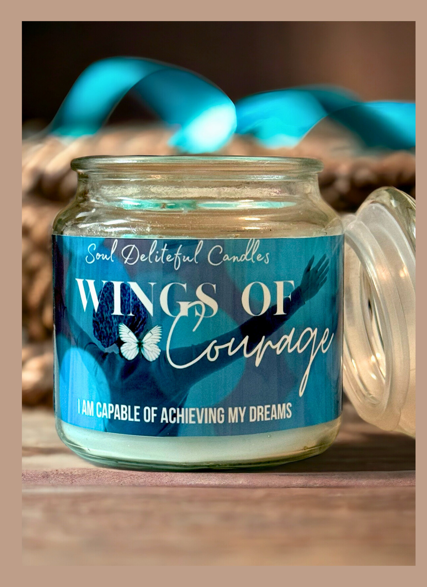 Wings of Courage Cervical Cancer Awareness Candle