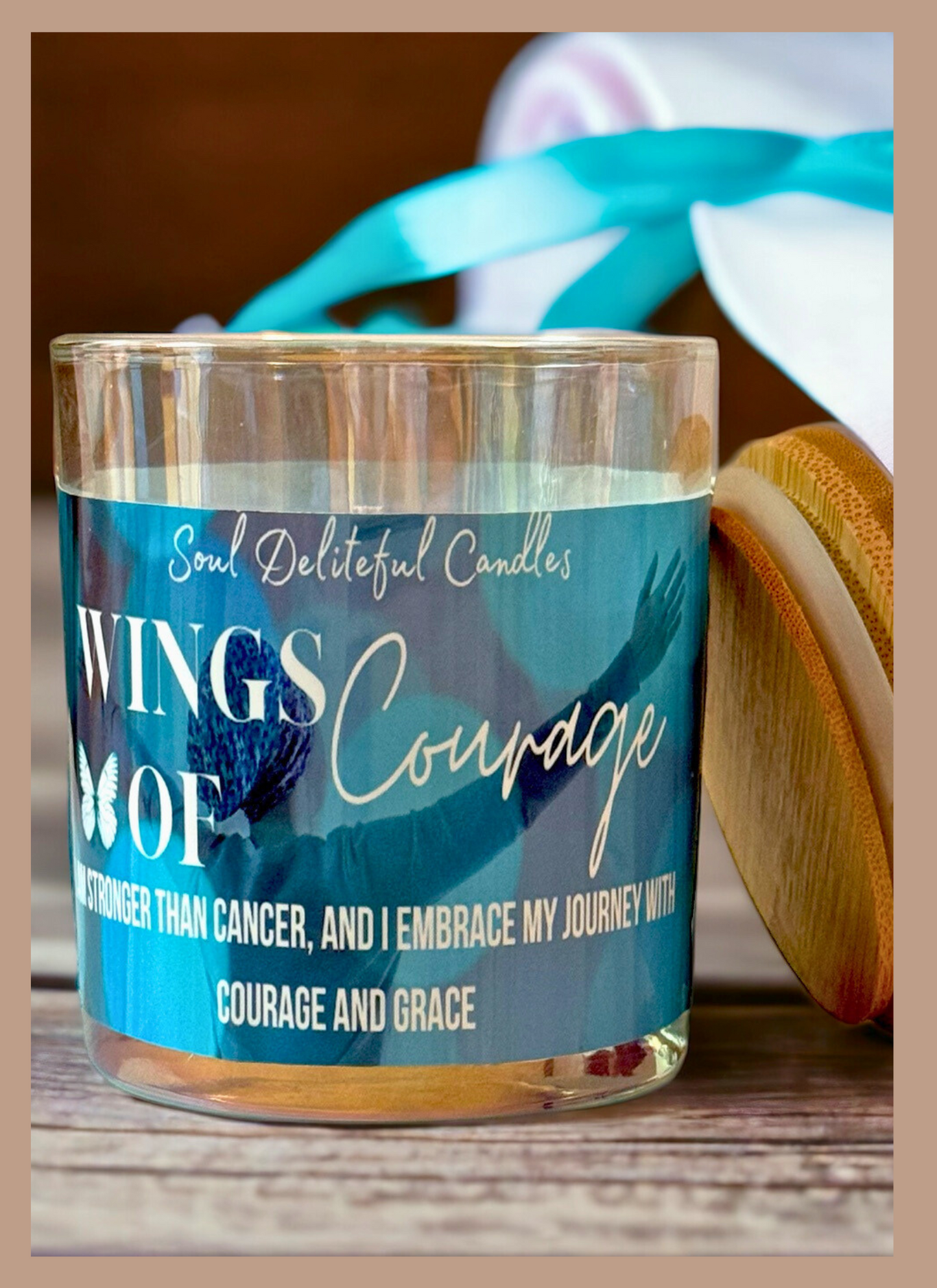 Wings of Courage Cervical Cancer Awareness Candle