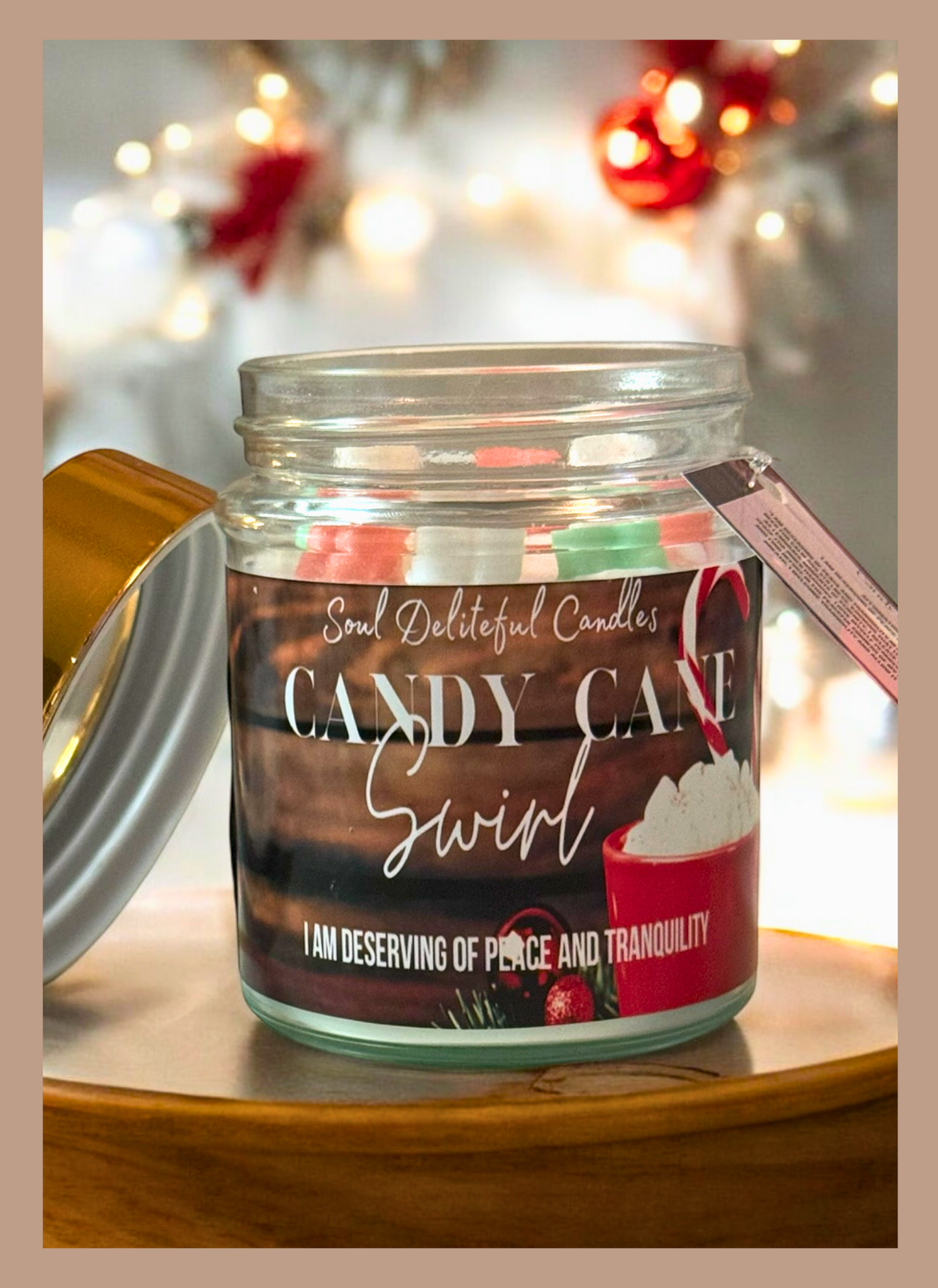 Candy Cane Swirl Candle