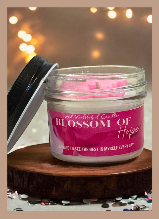 Blossom of Hope awareness candle sample