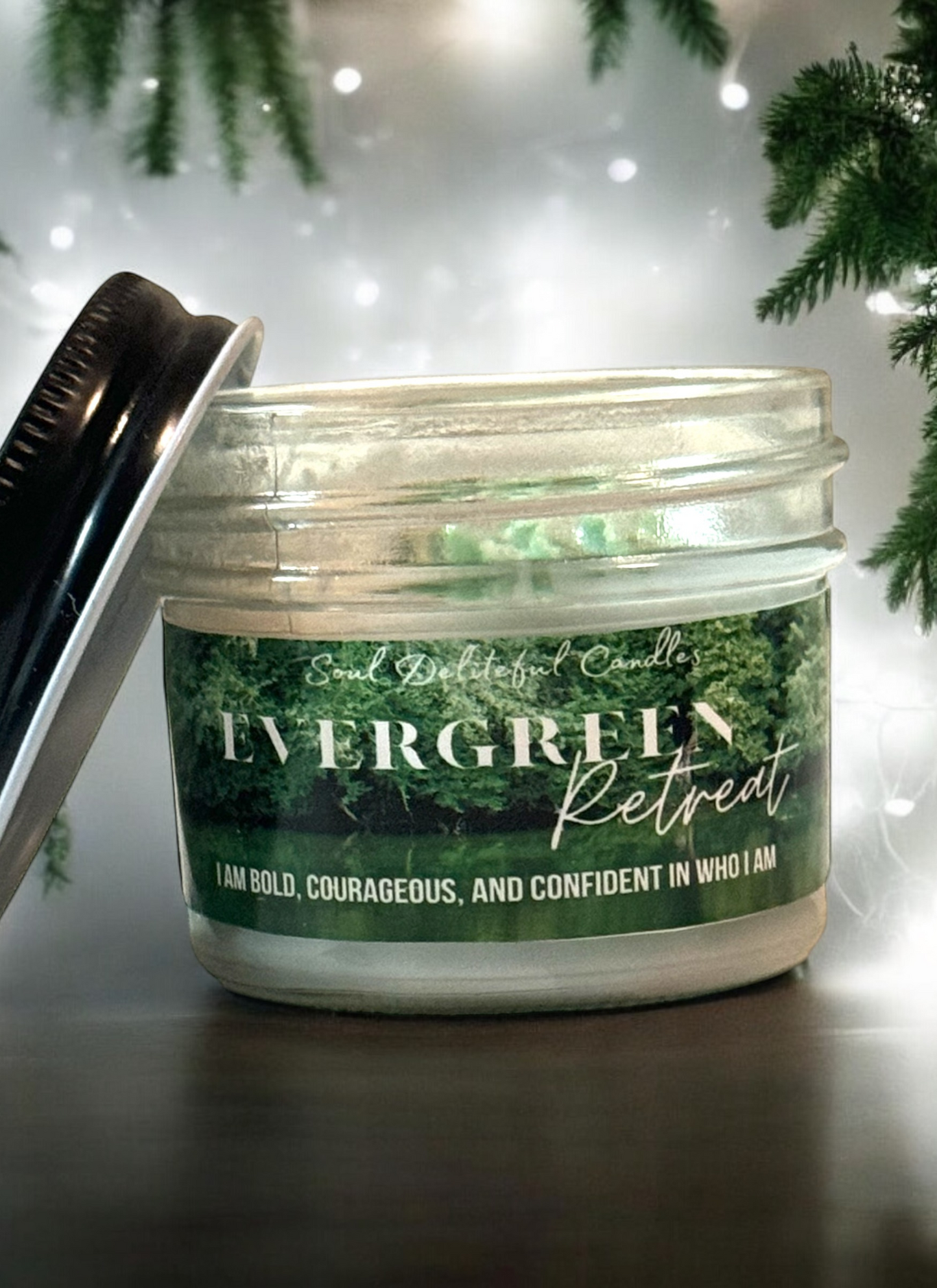 Evergreen sample candle