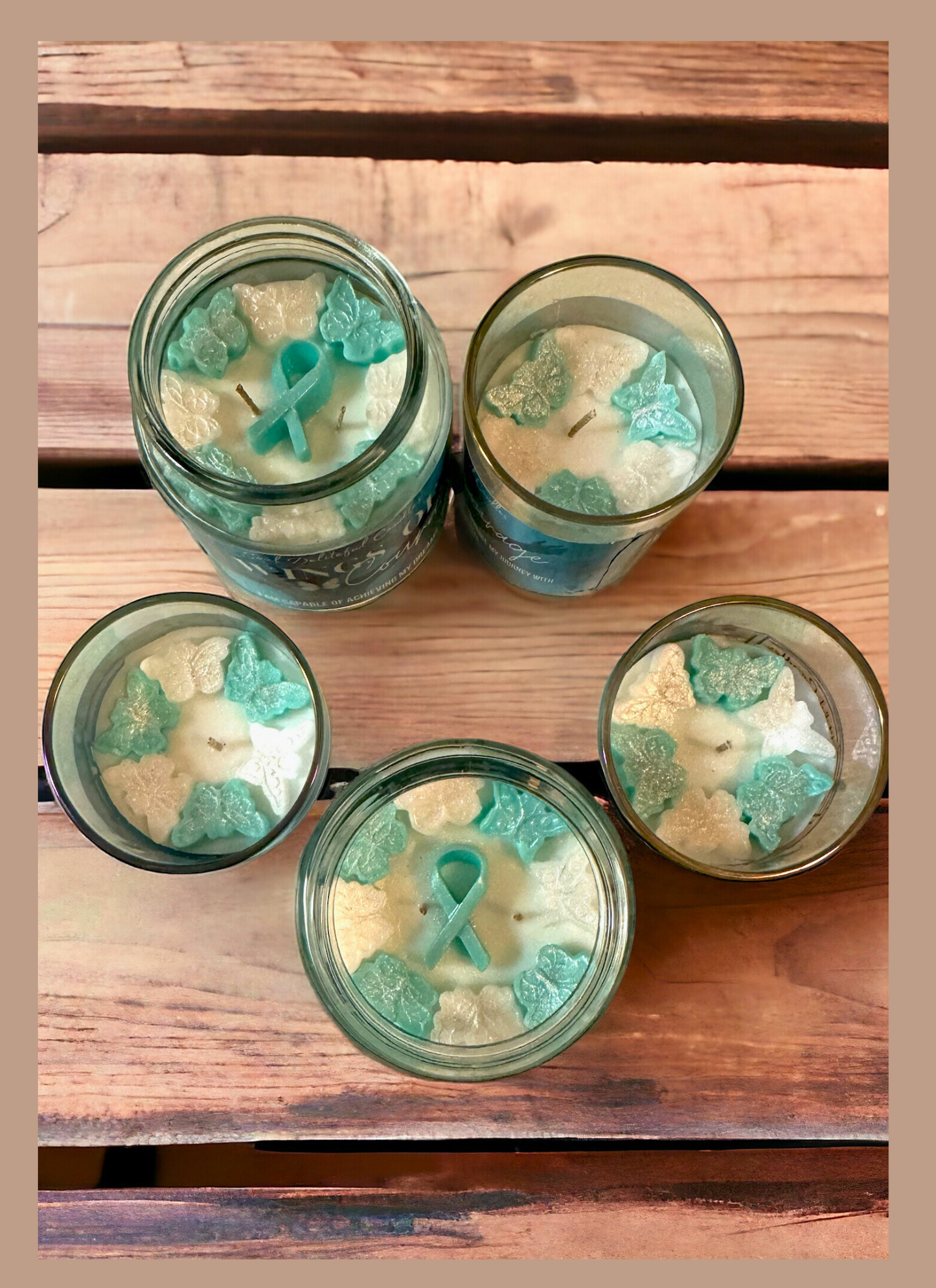 Wings of Courage Cervical Cancer Awareness Candle