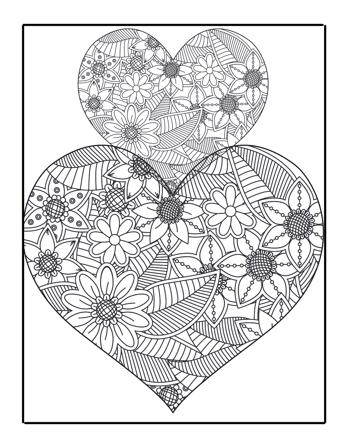 Colorful Hearts: Stress Free Coloring Book