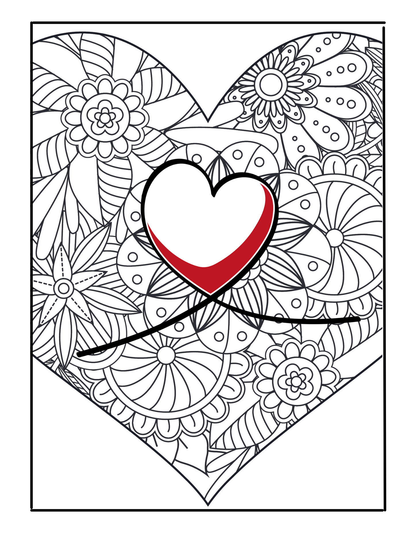 Colorful Hearts: Stress Free Coloring Book