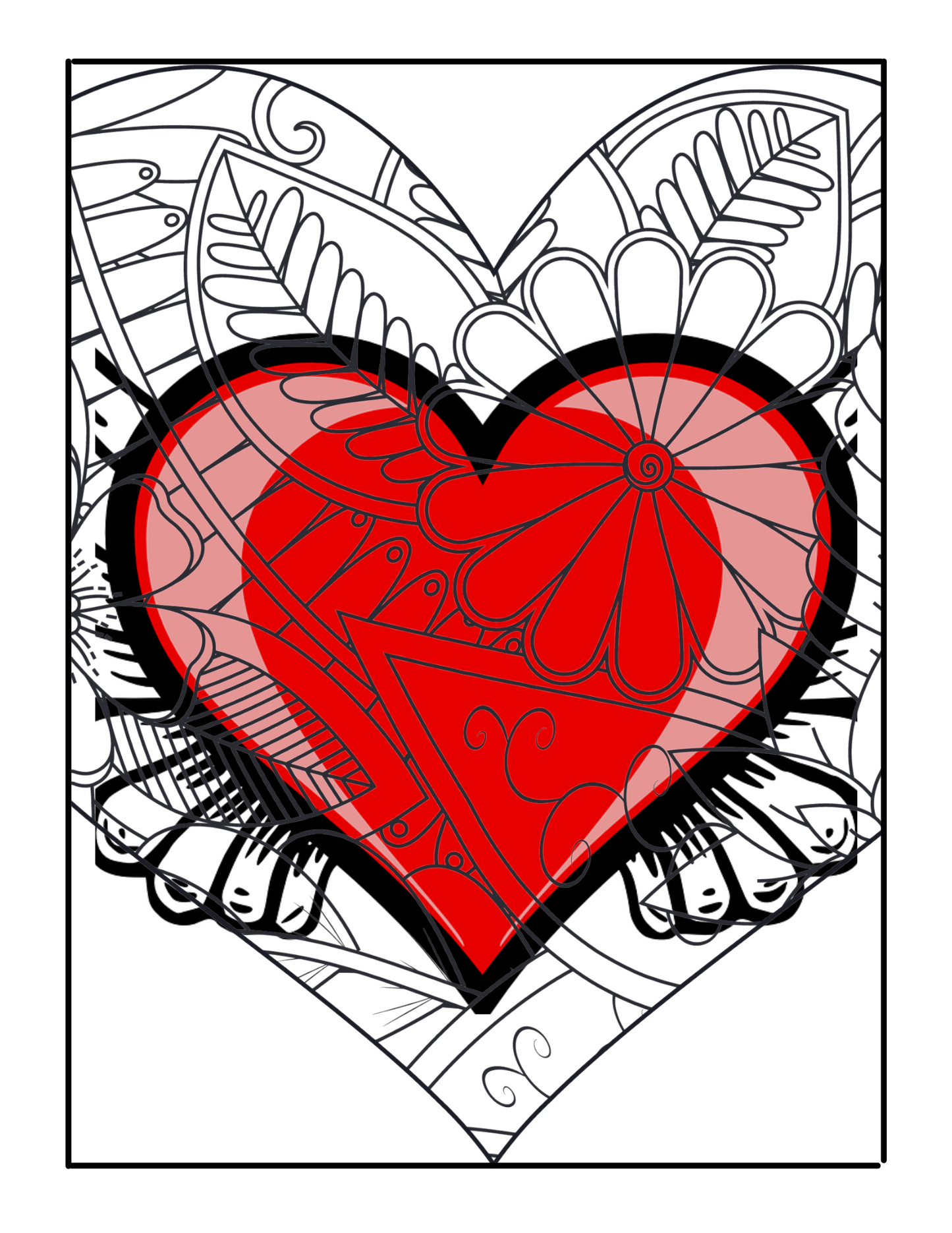 Colorful Hearts: Stress Free Coloring Book